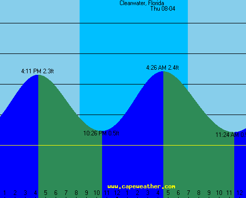 Clearwater Florida Tide Chart | Graph | Incoming | Outgoing | Low | High