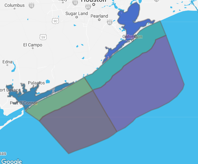 Houston Galveston Marine Forecast NOAA Weather Zone Interactive Map