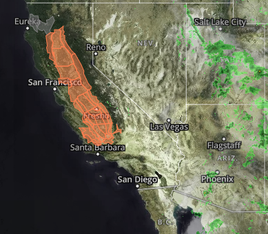 Pacific Southwest Weather Doppler Radar And Satellite Map