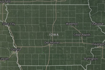 State of Iowa Weather Doppler Radar Map