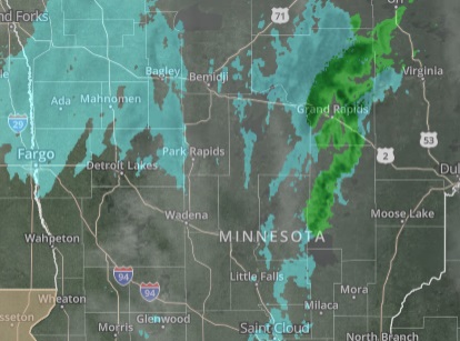 State of Minnesota Weather Doppler Radar Map