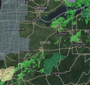 State of Ohio Weather Doppler Radar Map