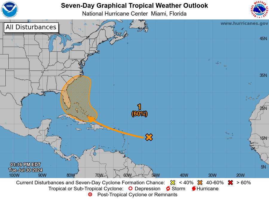 Tropical wave with decent chance of development this weekend continues plodding toward the southwest Atlantic – The Eyewall