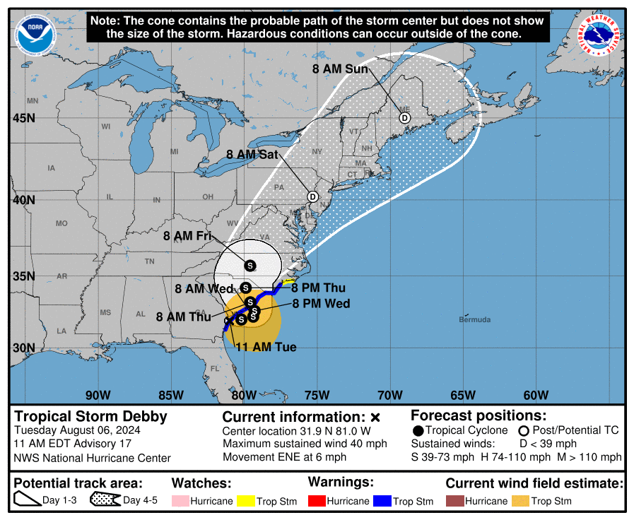 Debby’s flooding continues to swamp parts of the Southeast and will spread north – The Eyewall