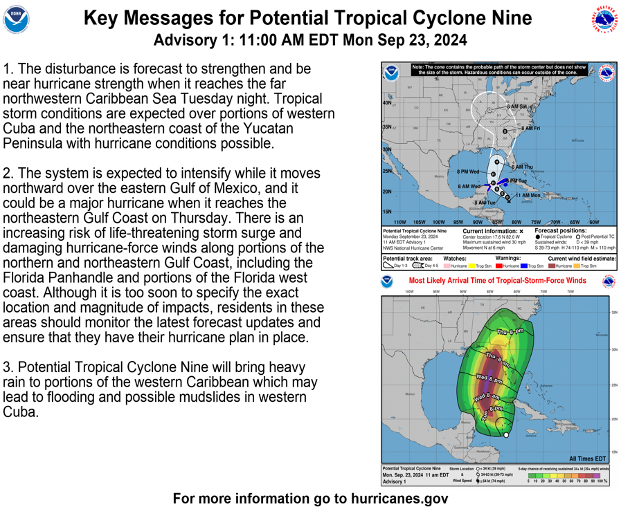 Tropical Tidbits — [Monday] New Storm in Caribbean Likely to Become Significant Hurricane in Eastern Gulf of Mexico