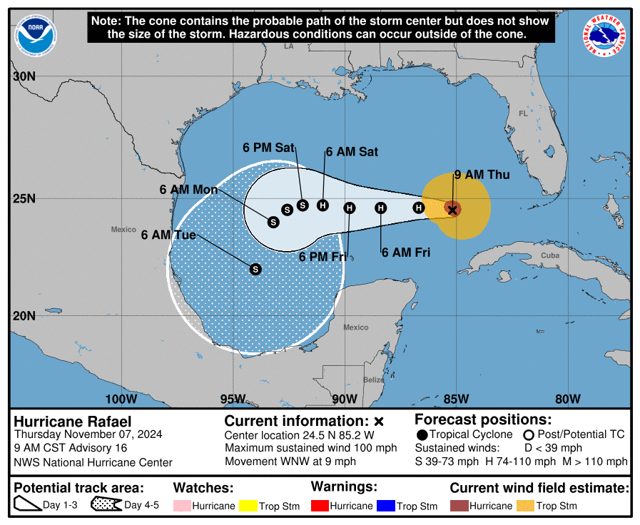 Rafael moves along in the Gulf with one of the oddest November forecast tracks you’ll ever see – The Eyewall