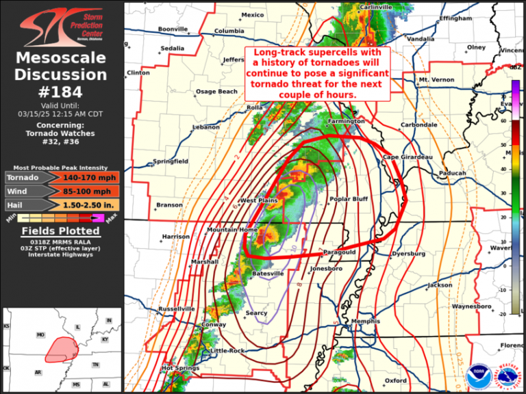Storm Prediction Center Mesoscale Discussion 184