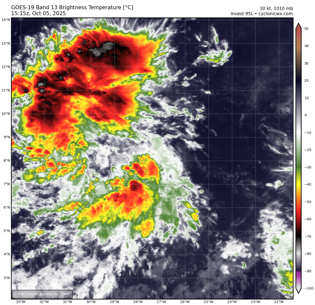 Invest 95L should develop this week but should miss the islands, while Priscilla in the Pacific may be a Southwest rainmaker in about a week