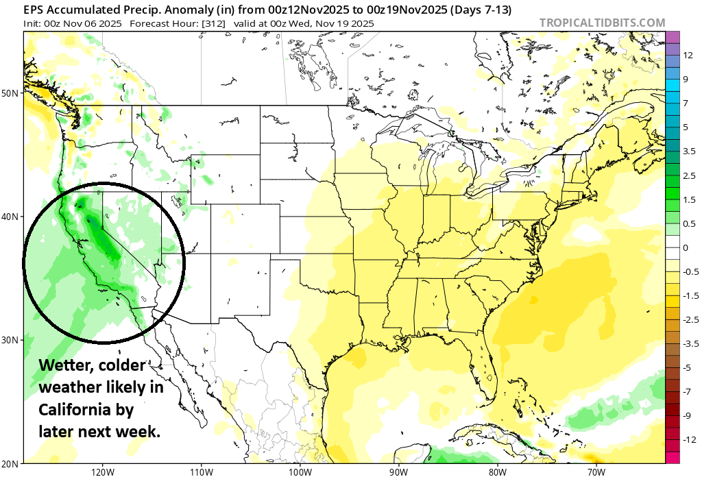 First Arctic air of winter invades the East, with a stormy California on the horizon – The Eyewall