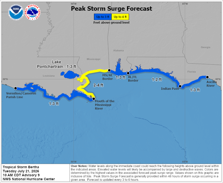 Bertha likely nearing peak intensity before weakening into Louisiana this week – The Eyewall