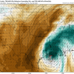 Isaias moving inland and swinging away as it does so; how this compares to 2020’s Hurricane Delta – The Eyewall